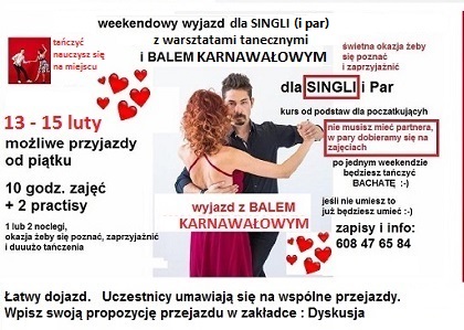 2026 walentynki wale tynki bar karnawalowy psychologia psychoterapia sekcja taneczna